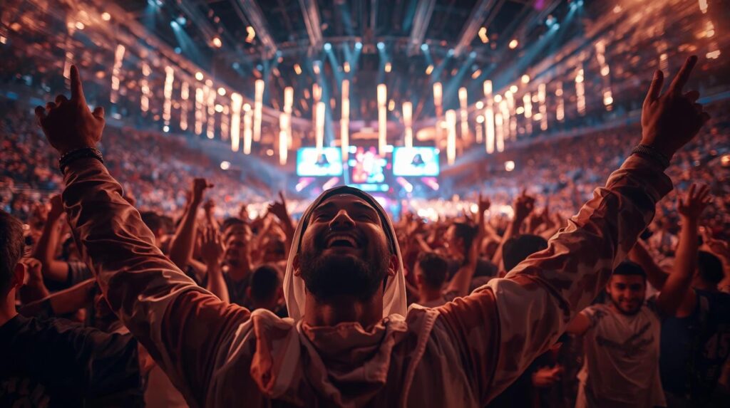 give me ai images of people enjoying a new year eve in a concert inside a stadium (3)